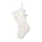 Glitzhome® 21"L White Plush Christmas Stocking with Reindeer Ornament